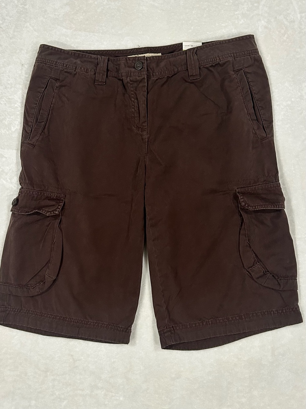 Tommy Hilfiger cargo shorts y2k brown cotton NWT low rise size 14 women’s nice!!